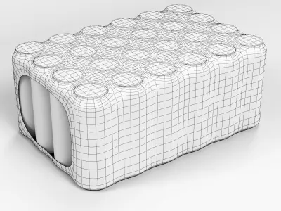 24 pack 500ml plastic shrinkwrapped beverage cans 3D model