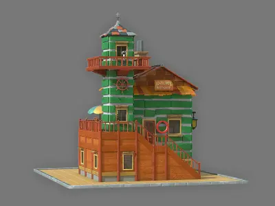 Cartoon House 1 Low-poly 3D model purchase