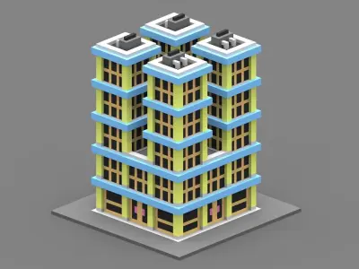 House Voxel - 14 Low-poly 3D model