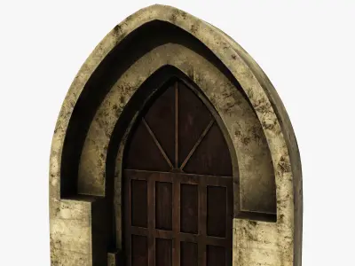 Medieval Door  Low-poly 3D model 10