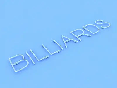 Bllards Neon Sign Low-poly 3D model