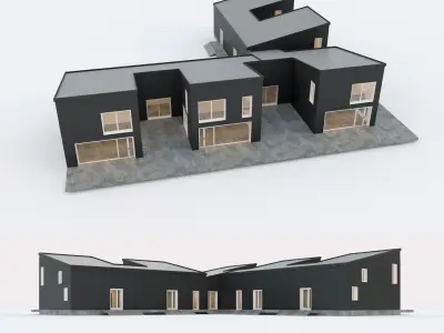 Villa house 8 Low-poly 3D model