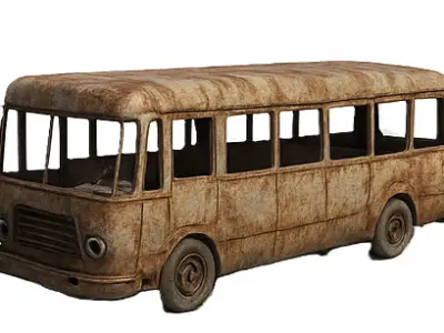 Post-Apocalyptic Street Kit Game Ready 3D Assets Low-poly 3D model