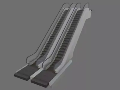 Animated Escalator 3D model