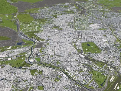 Madrid 50x50km 3D City Map 3D model