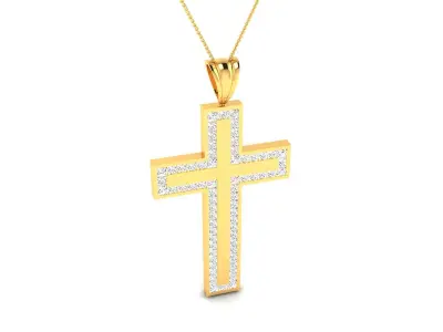 Cross Pendant 3DM STL OBJ FBX Render Details 3D print model purchase