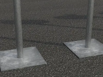 Tokyo Road Sign  Cycle Low-poly 3D model