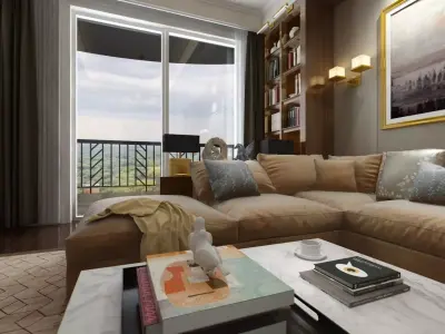 Living Room Design in Empire Style 3D model