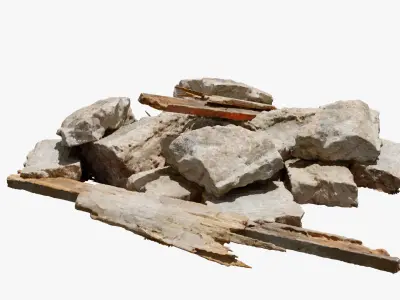 Scanned Construction Debris 02 Low-poly 3D model
