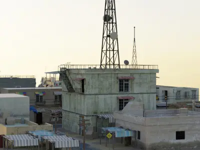 Arab City Block Full Low-poly 3D model