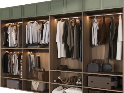 Wardrobe with filling 3D model