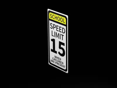 Street Sign Rectangle Double Tall Low-poly 3D model