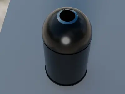 Dome Top Metalic Small Trash Can Low-poly 3D model
