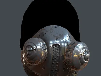 Gas mask helmet 3d model scifi Low-poly Low-poly  Low-poly 3D model shop
