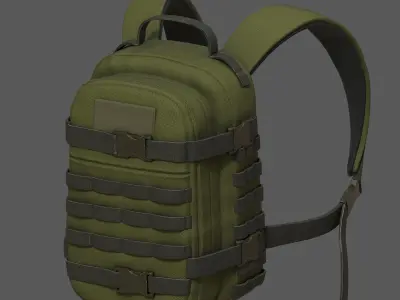 Backpack Camping military combat 3d model low poly  Low-poly 3D model