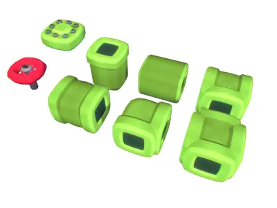 Cube World Pipes - Proto Series Low-poly 3D model
