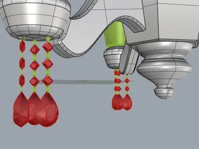 Luxurious ceiling chandelier 3D model