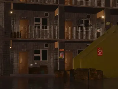 Modular Exterior Apartments - Assets Pack Low-poly 3D model