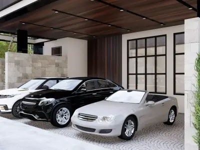 Modern Luxury Villa  Obsidian Edge House Exterior 3D Model Low-poly 3D model