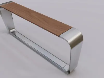 Contemporary public bench METRO40  CONNECT RAILS 3D model