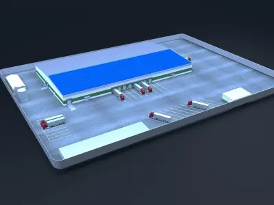 Vegetable store Hangar base 3D model