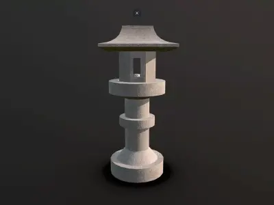 Asian Stone Lamp 3D model