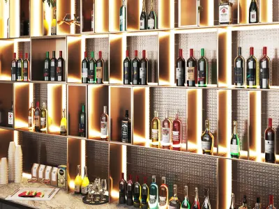 Cafe Restaurant bar 011 Low-poly 3D model