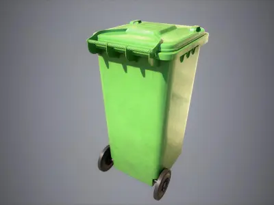 Recycle Bin Low-poly 3D model