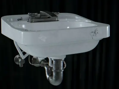 Sink New and Abandoned Low-poly 3D model