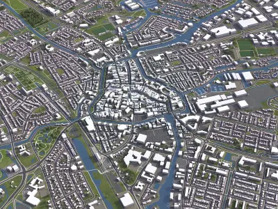 Sneek - 3D City Model Low-poly 3D model