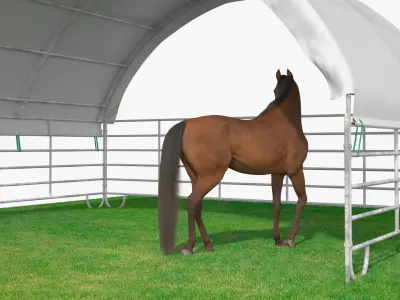  Portable Livestock Shelter with Horse Fur 