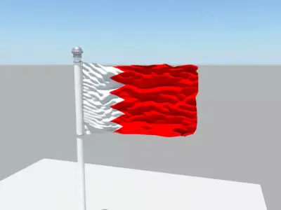 Bahrain Flag 3D model