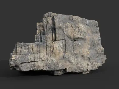 Realistic Blocky Rock 02 250612 Low-poly 3D model