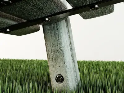 Concrete bench 3D model