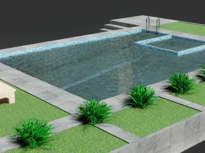 Swimming Pool - Low Poly - GameReady Low-poly 3D model