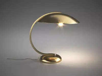 Bauhaus Brass Table Lamp by Hillebrand 3D model