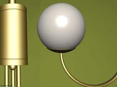 Light-02 pendant light with three balls hanging from it Low-poly 3D model