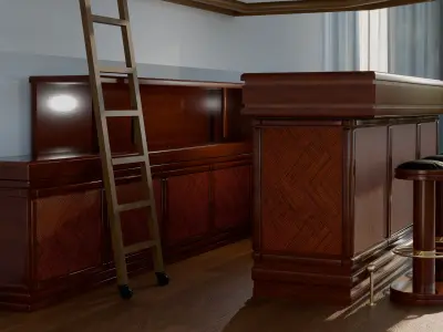 Bar counter or living room 3D model