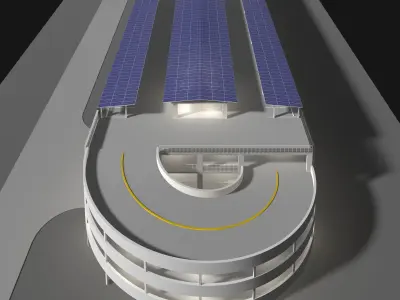 Solar parking garage buildings 3D Model Pack