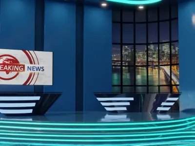 Virtual TV News Talk Show Studio 3D model