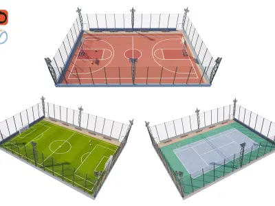 stadium-tennis football Basketball 3D model
