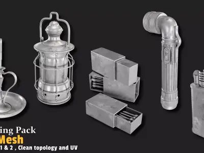 29 Medieval Tools Base Mesh Bundle 3D Model Pack