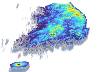 Korea ROK Terrain Country 3D model