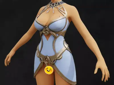 Angel Breast Armor Light female asset Low-poly 3D model