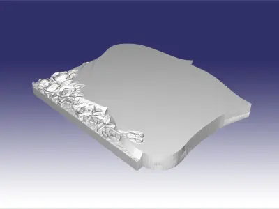 tombstone with roses 68 3D model