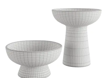 Modern Ceramic Footed Bowl 3D model
