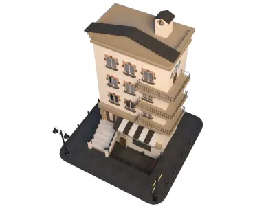 Cartoon Building 3D model purchase