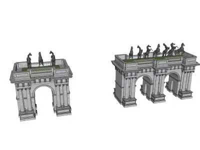 Luxury Neoclassical Triumphal Arch - Monumental Gate 3D model