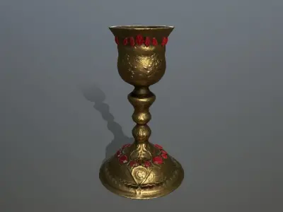Chalice 8 gold vase Low-poly 3D model
