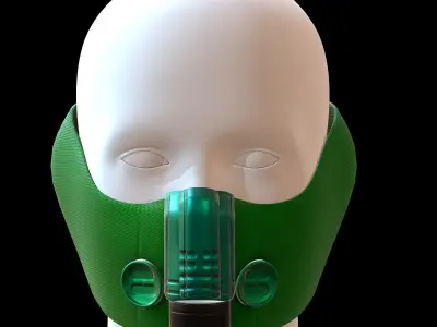 Gas mask helmet 3d model scifi Low-poly  Low-poly 3D model 229